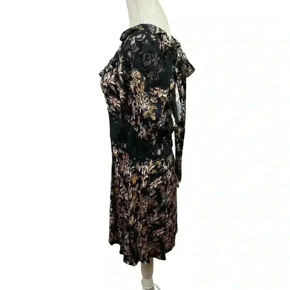 Free People Lucie Mini Dress in Black Combo With Lace Detail Size 8 - Picture 4 of 16